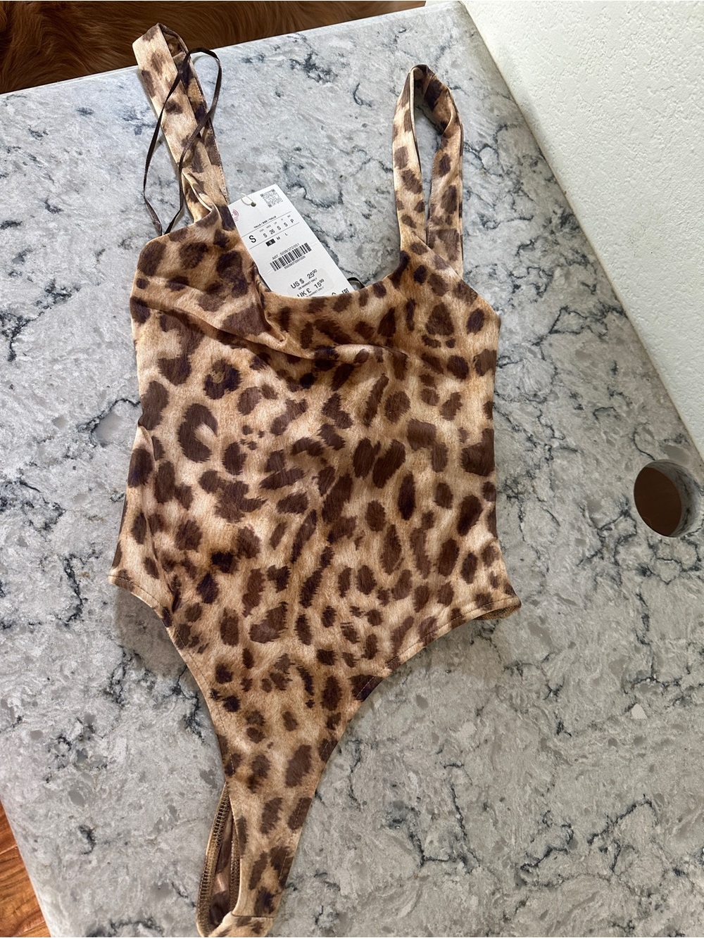 Zara Leopard Print One-Piece Bodysuit
